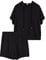 REORIA Women Tracksuit Set with short sleeve Hoodie and flowy Shorts two piece Outfit co ord Sets for Women Black XXL