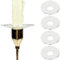 VGEUNA 4 Pieces Bent Glass Candle Bobeches, Taper Candle Wax Catcher Rings, Bobeches for Candlestick Holders (Round)