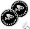 SINMAO CCTV 24 Hour Surveillance Sign Self-Adhesive Aluminum Brushed Small Round Dia-10cm Waterproof for Home Indoor Outdoor Cars etc. 2 Pack