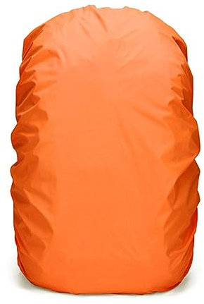 Lukery 2 Piezas Funda Impermeable para Mochila, Cubierta de Mochila Reflectante Bolso, Correa Antideslizante Ajustable Protector de Lluvia para Montañismo, Camping (20L,Naranja)