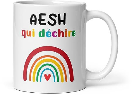 Mug AESH qui déchire arc-en-ciel tasse AESH femme
