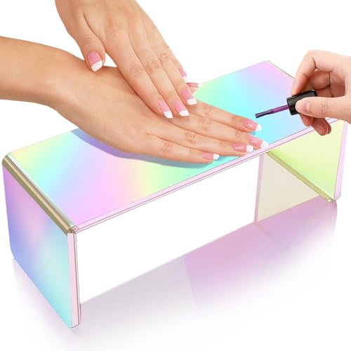 Saviland Nail Arm Rest for Nails Tech: Nail Hand Rest Dazzling Aurora Colors Manicure Nail Pillow Must Haves Easy To Use Clean Sturdy Structure Hand Rest for Nails Tech Manicure Nail Salon Home Use