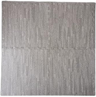 Interlocking Floor Mats Soft Foam Exercise, Mats Non slip Rubber Cushion Puzzle EVA tiles Waterproof Gym Fitness Garage Home Office Workout Yoga Size 60 cm x 60 cm (Vintage Grey Wood, 16Sq Ft-4)