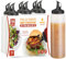 MIGHTY STRONG 6 Pack Condiment Squeeze Bottles 16 Oz –Easy Pour Sauce Bottles With Leak Proof Snap Cap, Plastic Squeeze Bottles For Sauces, Condiment Bottles, Condiment Containers, SP020