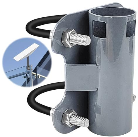 Support de Tuyau pour Mât D'antenne pour Starlink, Réglable en Forme de U Support Antenne, Diamètre du Tuyau Applicable 30~50 mm, pour les Camping-Cars, Yachts, Balustrades (1)
