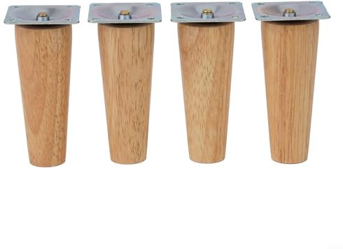 SMZhomeone Lot de 4 pieds de meubles modernes en bois pour table, armoire, chevet (droit, 10 cm)