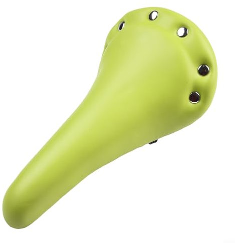 CWOQOCW Vintage-Fahrradsattel aus Kunstleder, universelle Passform, Nieten, PU-Sattel, fixiertes Fahrradgetriebe-Federkissen für alle Fahrräder (grün)