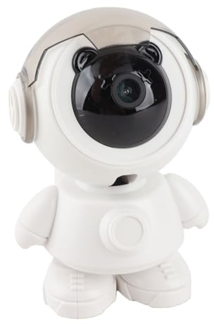 Asixxsix Telecamera di Sicurezza Robot, Localizzazione Automatica 1080P Panoramica 355° Inclinazione 45° Telecamera di Sicurezza Domestica per Interni App Telecamera di Sorveglianza