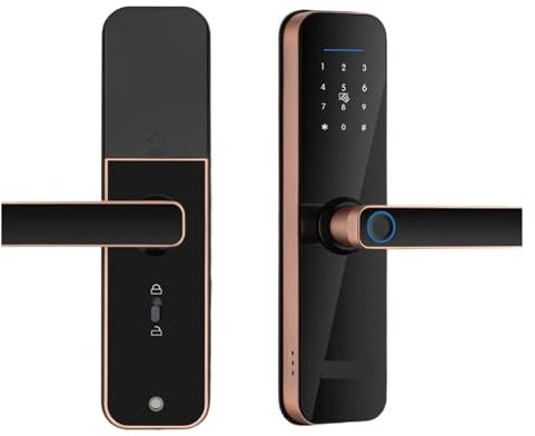 Smart Door Lock, Serratura Elettronica Intellinte Tuya Con Impronta Digitale Biometrica/smart Card/password/sblocco Chiave/carica Di Emernza USB per casa, noleggio, ufficio e hotel(Single tongne-60-70