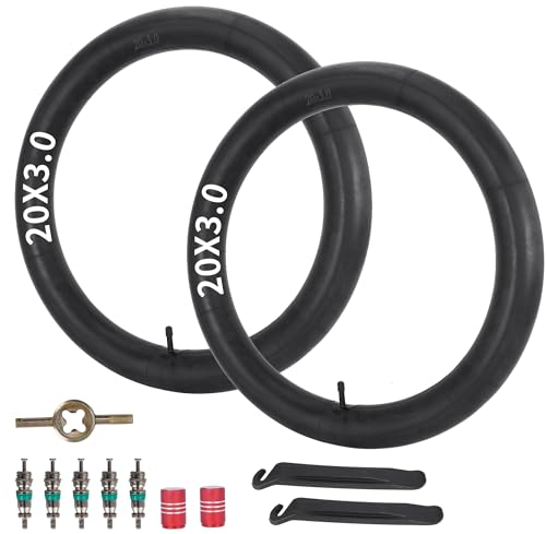 20 x 3,0 Fat Bike Schlauch AV32 mm Schrader-Ventil kompatibel mit 20 x 3,0 20 x 3,2 20 x 3,3 20 x 3,5 Fat Tire Ebike Elektrofahrrad 20 Zoll Fahrradschlauch mit Reifenhebern 2er-Pack