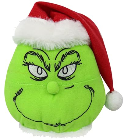 MFUOE Puntale per albero di Natale con Grinch, divertente, in peluche, verde, decorazione per albero di Natale, per realizzare regali (15 cm)