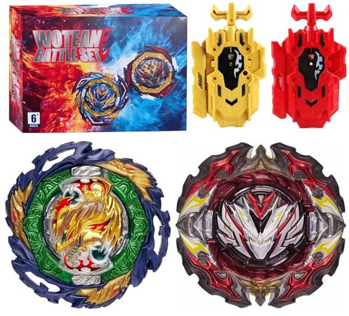 Wotean Gyroscope Turbo Set, 3D Arena Metall Fusion KampfKreisel, Mit Battling Top Launcher, Geschenk-Sets für Kinder(195+185)