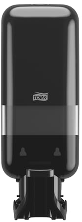 Tork Spender für Seifen und Händedesinfektionsmittel mit Armhebel Schwarz S4, geeignet für Flüssigseife, Schaum und Gel, Elevation Design, 564108, 6 Stück