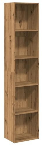 vidaXL Bücherregal, Bücherschrank Regal mit Stauraum, Standregal für Wohnzimmer Büro, Büroregal Aktenregal Aufbewahrungsregal, Artisan-Eiche Holzwerkstoff
