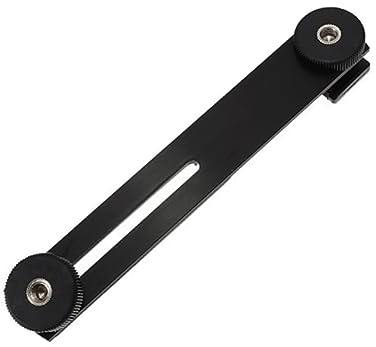 Doppelblitzhalterung für Stativ mit 1/4 -Gewinde aus Aluminiumlegierung | Schwarz, für Digitale Kamera und Hot Shoe Aufnahme, Fest Fixiert für Hochzeit und Geburtstag