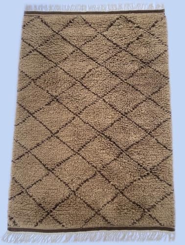 Teppich Morocco Berber Shaggy 100% Wolle Compatible with Braun Handgefertigter BM1 (Größe: 200 cm x 300 cm)