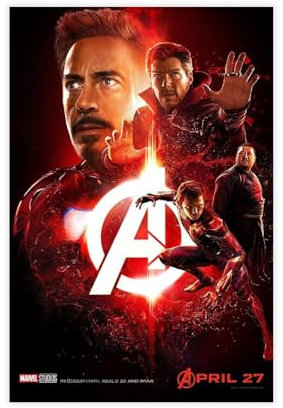 Poster auf Leinwand, Motiv: Avengers Infinity War Iron Man Doctor Strange Spiderman, Schlafzimmer, Dekoration, Landschaft, Büro, Raumdekoration, Geschenk, 30 x 45 cm