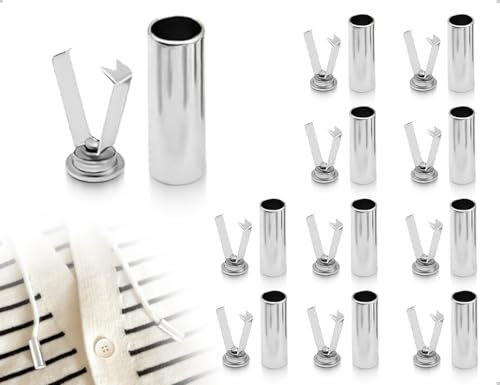 ZoeTekway 10 Paare Schnürsenkelkopf kordelenden metall Rope Laces Kordelstopper Für Schnürsenkel Zubehör DIY Design (Silber)