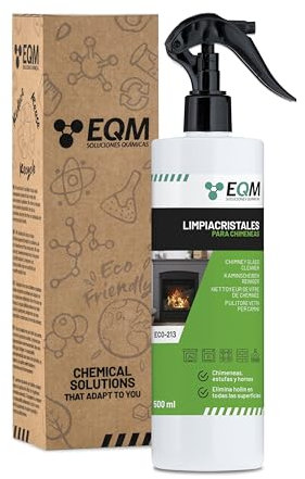 EQM - ECO-213 - Nettoyant pour Vitres d’Inserts, Poêles et Cheminées - 500 ml - Élimine les traces de fumée et de buée sur les vitres - Nettoie suie, briques et surfaces exposées