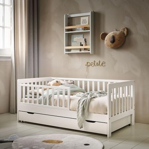 Petite Amélie Kinderbett Plume - 70x140 cm - Weiß - mit Lattenrost – Perfekt nach dem Babybett