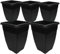 Large Tall Planter Square Plastic Garden Flower Plant Pot for Patio Garden or Indoor Plants Black (5)
