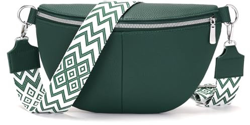 YISUOHOOM Bauchtasche Damen Umhängetasche klein Crossbody Bag Veganes Leder Brusttasche kleine Tasche Damen Grün Geschenke für Frauen