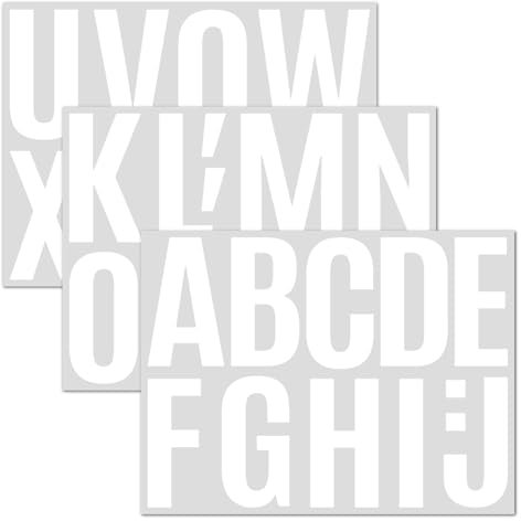 15 Sheet 4 Inch Letter Stickers, Vinyl Letters Stickers Large Self Adhesive Letters Stick on Letters, Waterproof White Alphabet Sticker Capital Letter Sticker for Signs Craft Poster Mailboxes Card