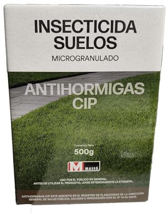 Insecticida de suelo microgranulado 500g - Masso. Antihormigas CIP. A base de cipermitrina. Eficaz contra insectos rastreros.
