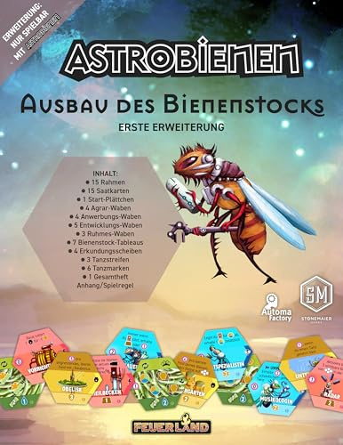 Feuerland: Astrobienen - Ausbau des Bienenstocks | 1. Erweiterung | 1. Erweiterung für Astrobienen, neue Bienestöcke, Rahmen, Waben, Saatkarten, nur mit Astrobienen spielbar