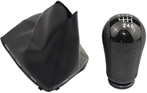 DEMULAX Perilla de Cambio de Marchas, Palanca de Cambios Manual de 5/6 velocidades, for Ford, Focus, C-MAX 2003, 2004, 2005 y 2006 (tamaño: 6 velocidades, Negro) Pomo de Palanca de Cambios para Coche