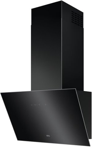 60cm Angled Cooker Hood, Hob2Hood® Technology, 510m³/h Extraction, 3 Speed Settings, Black
