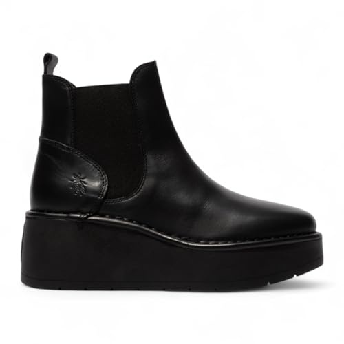 Fly Womens HELY268 Chelsea Leather Ankle Pull-On Platform Comfort Boots