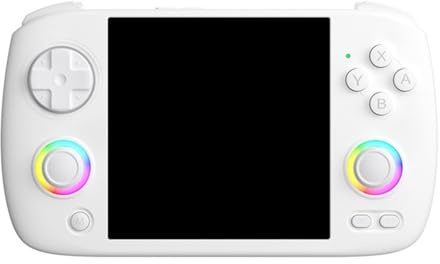 Koolenry RG CubeXX Retro Handheld Game Console 3.95 Inch IPS Screen 64 Bit Linux System with RGB Joystick -Support 32GB White