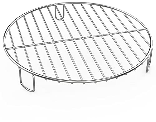 GriHero 240 mm Runder Grillrost für De Longhi FH1163/FH1363/FH1394, Heißluftfritteusen und Küchenkühler, Grillrost aus Edelstahl, Kuchenabkühlrost Stainless Steel Round Steamer Rack
