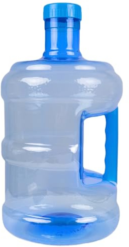 Pichet à Eau de 1 Gallon, récipient d'eau pour Animaux de Compagnie qualité Alimentaire avec Capuchon et poignée étanches, Bleu, 5L