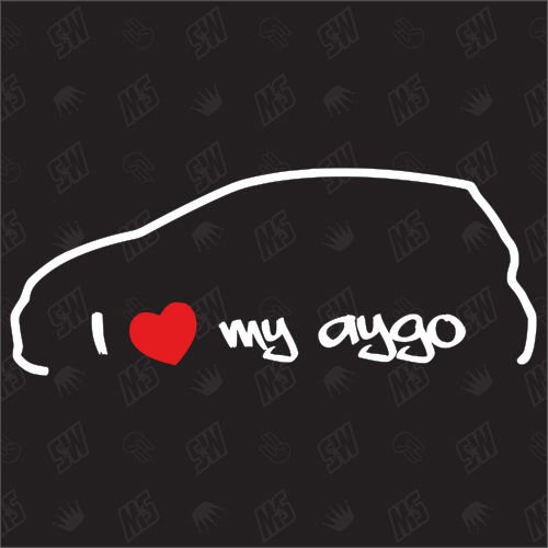 speedwerk-motorwear I Love My Aygo - Sticker für Toyota - Bj. 2005-2014