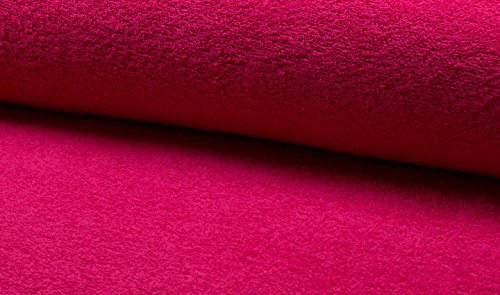 Beidseitig Baumwolle Frottee Stoff Fuchsia - Fuchsia, 1Mtr - 150cm x 100cm