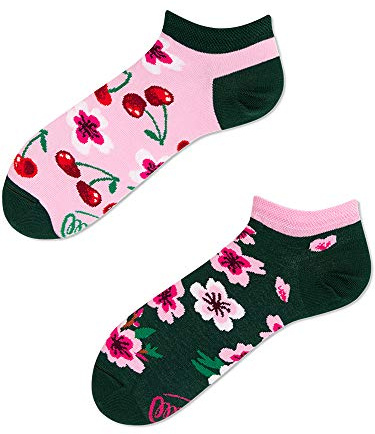 Many Mornings Bunte Ungleiche Socken mit Naturmotiv Lustige Unisex Socken mit Pflanzen Bequeme Baumwollsocken Geschenkidee für Naturfreunde
