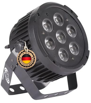 ETEC Professional LED Compact PAR 7 Scheinwerfer 7x10 Watt RGBWA+UV 6in1 Floorsport Uplight Effektscheinwerfer DJ Party Effekt Bühne Theater Club Disco Licht Hochzeit