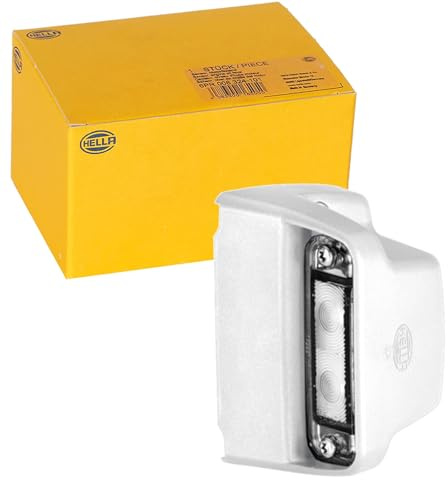 HELLA 2KA 012 271-231 Kennzeichenleuchte - Kennzeichenbeleuchtung | Anhänger - LED - 24/12V - Anbau/geschraubt - ADR/GGVS - Kabel: 2000mm - Stecker: Flachsteckhülse - seitlicher Anbau