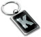 Biomar Labs® Schlüsselanhänger Buchstabe Metall Keyring Buchstaben Initialen Alphabet Autoschlüssel Geschenk Metall-Schlüsselanhänger Schlüsselbund Edelstahl Silber K, KK 89