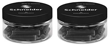 Schneider Schreibgeräte Tintenpatrone Standard für Füllhalter, schwarz (Schwarz, 60 Tintenpatronen)