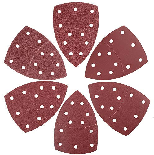 LotFancy 180 St. Klett Schleifpapier Set für Dreieckschleifer 105x152 mm, Deltaschleifer Schleifpapier, Körnung P40 P60 P80 P120 P180 P240 je 30, 11 Löcher, Schleifscheiben für Multischleifer