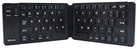 Portronics Chicklet Foldable Qwerty Keyboard, Mini Pocket Sized, Rechargeable, Bluetooth Wireless, One Touch Connect Button, for Ios, Android and Windows Tabs, Smartphones, Black