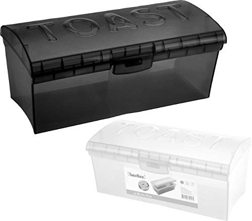 Vani Toastbrotbox Brotdose Toast Brotkasten + gratis 1 Mikrofasertuch (Brotdose anthrazit mit 3 D Beschriftung)