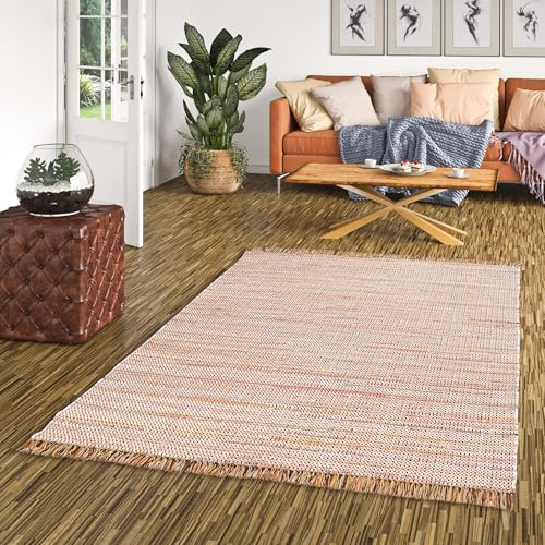Pergamon Baumwolle Natur Teppich Cayenne Braun Bunt Meliert in 6 Größen