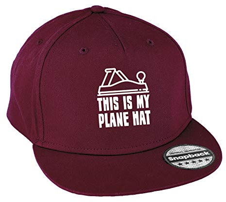 Hippowarehouse This is My Plane Hat Premium Printed 5 Panel Flat Peak Cotton Snapback OneSize Adults Burgundy