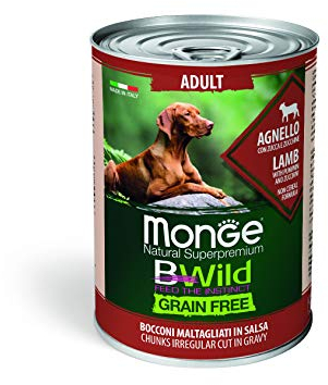 Monge Natural Superpremium Adult Lamb with Pumpkin and Zucchini, Hundefutter für alle Rassen (Nassfutter für Hunde, Lamm mit Kürbis und Zucchini, getreidefrei, 400 g)