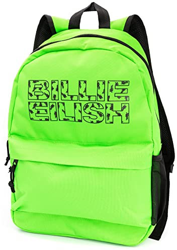 Billie Eilish Rock Sax Rucksack | Grüne Blohsh Bad Guy Vibe | Musik-inspirierter Rucksack für Attitude | Trage deine Leidenschaft überall hin | Geräumige Fächer für effiziente Organisation
