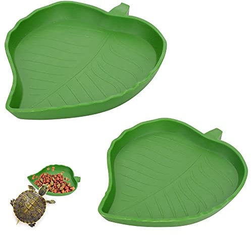 Molain Lot de 2 bols plats pour nourriture et tortue - Pour lézards, hamsters, serpents - 2 tailles